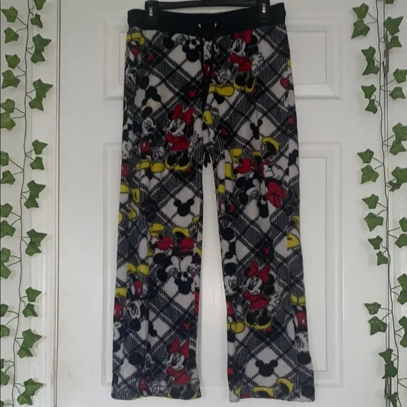 Women’s Disney Mickey & Minnie Plush Pajama Pants - Picture 1 of 5